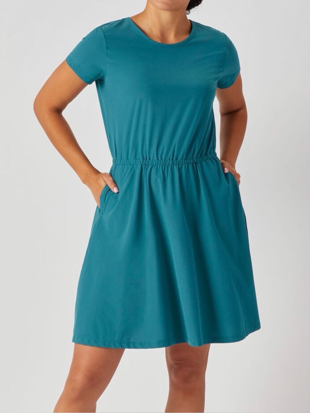 Duluth Trading Womens Teal Green Flexcellence Lightweight Dress Size S